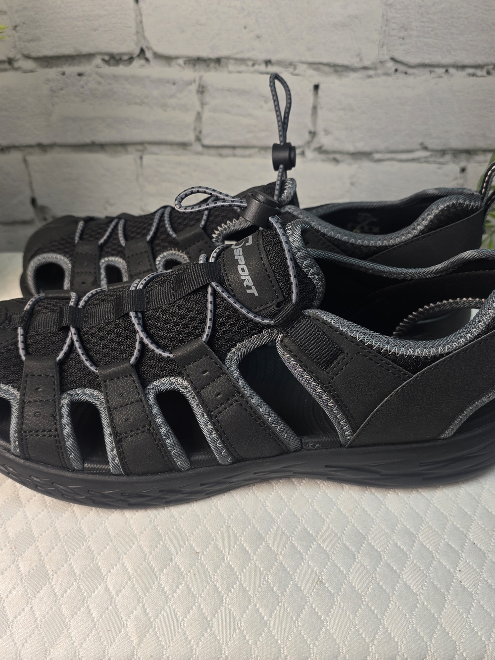 S SPORT BY SKECHERS MIZZA CLOSED TOE HIKING SANDALS BLACK MENS 11 EUC - Picture 2 of 8